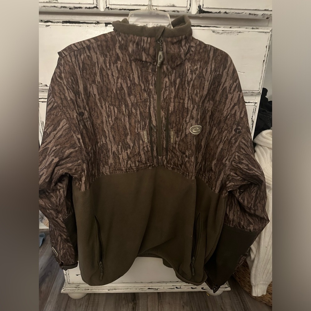 Mossy Oak Bottomland Eqwader Flex Fleece Quarter Zip Hunting Jacket BRAND NEW.